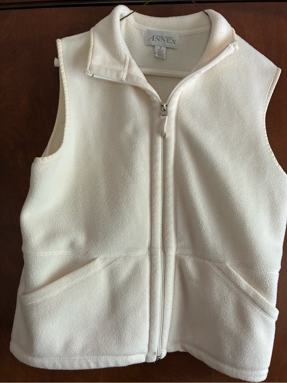 Casual Corner Cream Fleece Vest